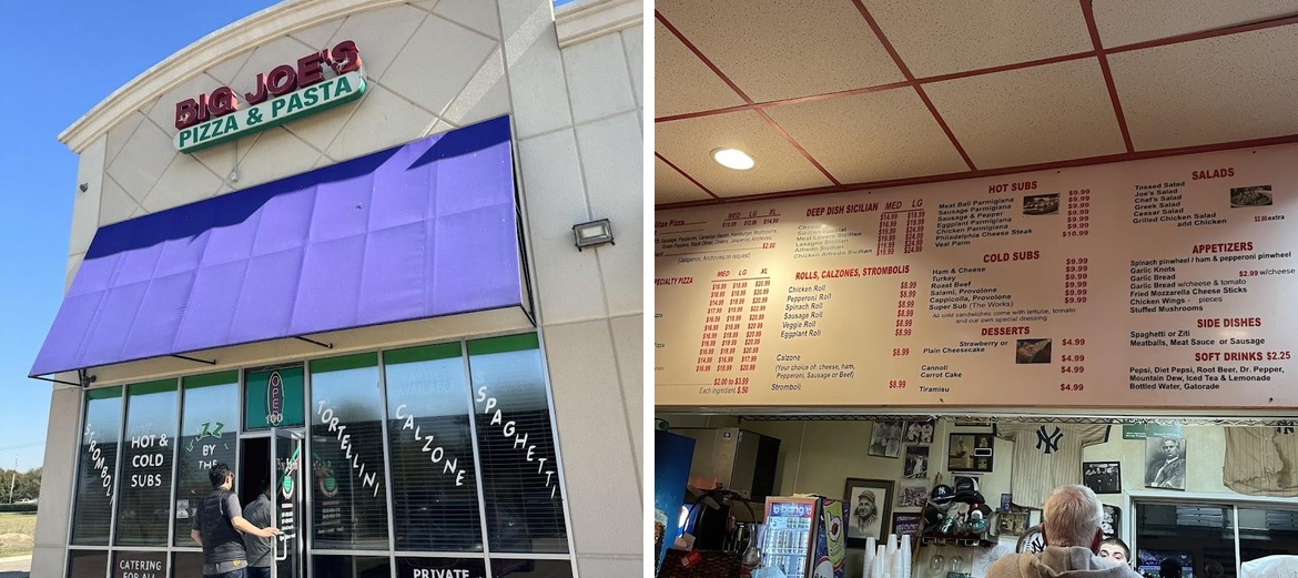 Big Joe's Pizza & Pasta Menu